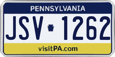 PA license plate JSV1262