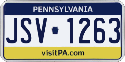 PA license plate JSV1263