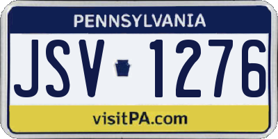 PA license plate JSV1276