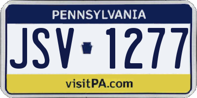 PA license plate JSV1277