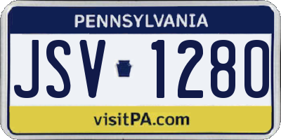 PA license plate JSV1280