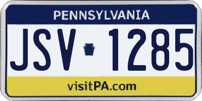 PA license plate JSV1285
