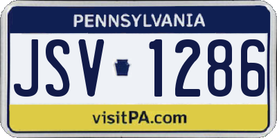 PA license plate JSV1286