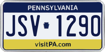 PA license plate JSV1290