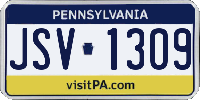 PA license plate JSV1309