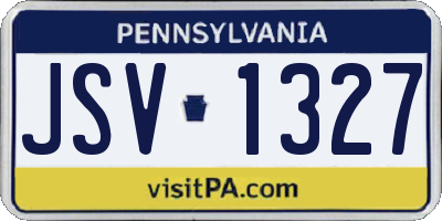 PA license plate JSV1327