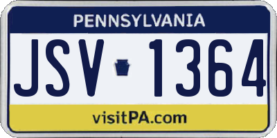 PA license plate JSV1364