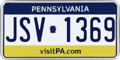 PA license plate JSV1369