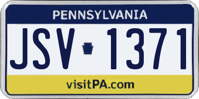 PA license plate JSV1371
