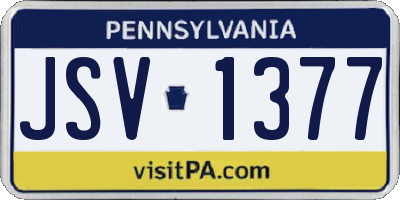 PA license plate JSV1377