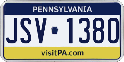 PA license plate JSV1380