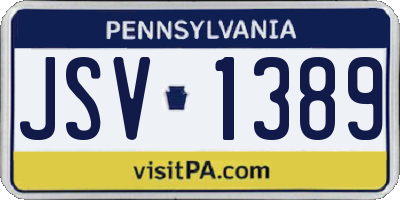 PA license plate JSV1389