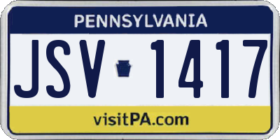 PA license plate JSV1417