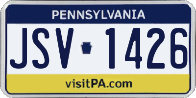 PA license plate JSV1426