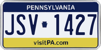 PA license plate JSV1427