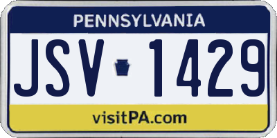 PA license plate JSV1429