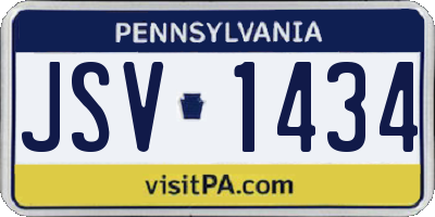 PA license plate JSV1434