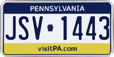 PA license plate JSV1443