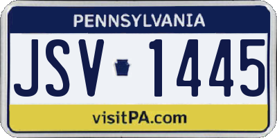 PA license plate JSV1445