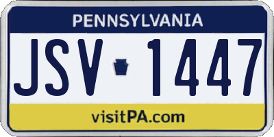 PA license plate JSV1447