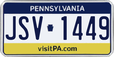 PA license plate JSV1449