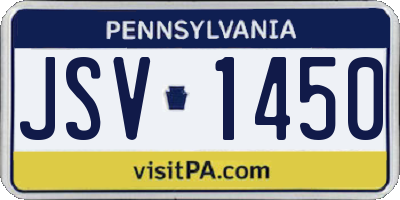 PA license plate JSV1450