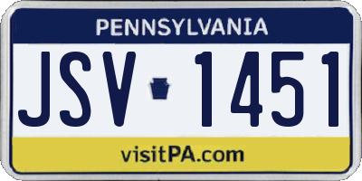 PA license plate JSV1451