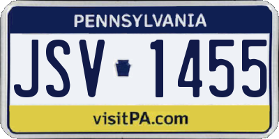 PA license plate JSV1455