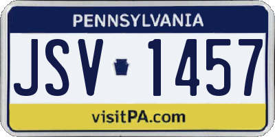 PA license plate JSV1457