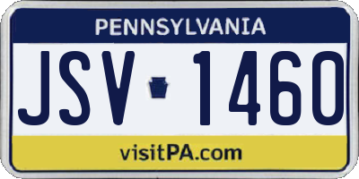 PA license plate JSV1460