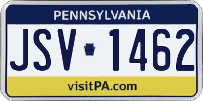 PA license plate JSV1462