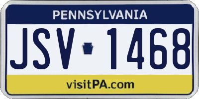 PA license plate JSV1468