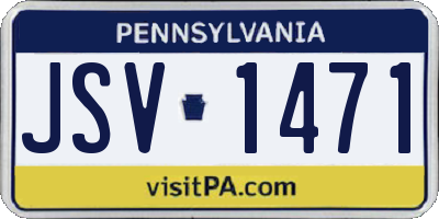 PA license plate JSV1471