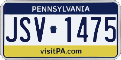 PA license plate JSV1475