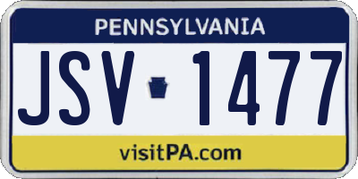 PA license plate JSV1477