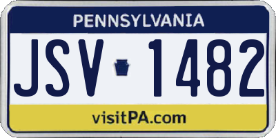 PA license plate JSV1482