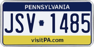 PA license plate JSV1485