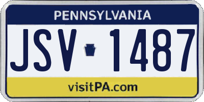PA license plate JSV1487