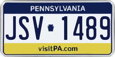 PA license plate JSV1489