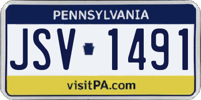 PA license plate JSV1491