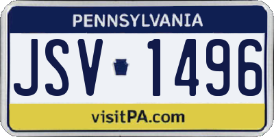 PA license plate JSV1496