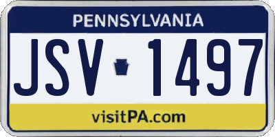 PA license plate JSV1497