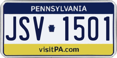 PA license plate JSV1501