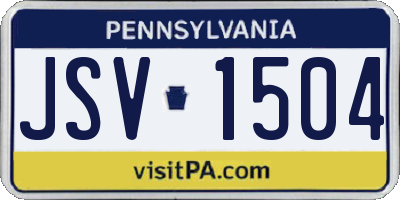 PA license plate JSV1504