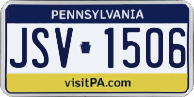 PA license plate JSV1506