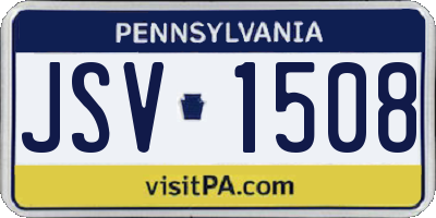 PA license plate JSV1508
