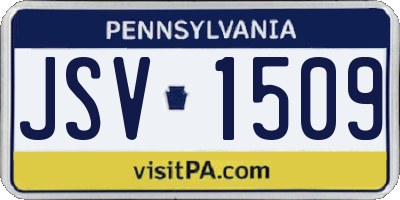 PA license plate JSV1509