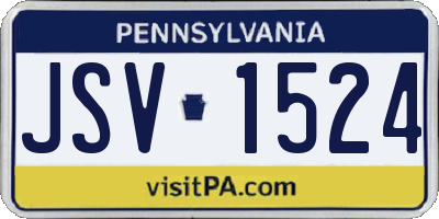 PA license plate JSV1524