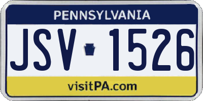 PA license plate JSV1526