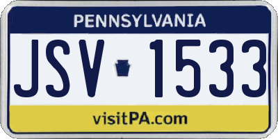 PA license plate JSV1533